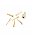 D'Addario Injected Molded Bridge Pins with End Pin, Set of 7, Ivory with Ebony Dot PWPS12