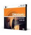 D'Addario EJ10-3D Bronze Acoustic Guitar Strings, Extra Light, 10-47, 3 Sets EJ10-3D