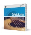D'Addario EJ16-3D Phosphor Bronze Acoustic Guitar Strings, Light, 3 Sets EJ16-3D