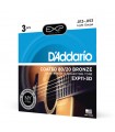 D'Addario EXP11-3D Coated Acoustic Guitar Strings, 80/20, Light, 12-53, 3 Sets EXP11-3D
