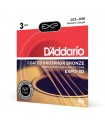 D'Addario EXP17-3D Coated Phosphor Acoustic Guitar Strings, Medium, 13-56, 3 Sets EXP17-3D