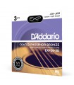 D'Addario EXP26-3D Coated Phosphor Bronze Acoustic Guitar Strings, Custom Light, 11-52, 3 Sets EXP26-3D
