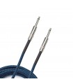 D'Addario Braided Instrument Cable, 10' - Blue PW-BG-10BU