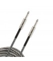 D'Addario Custom Series Braided Instrument Cable, Grey, 10' PW-BG-10BG
