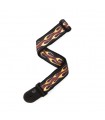D'Addario Hot Rod Flame Guitar Strap, Red 50F09