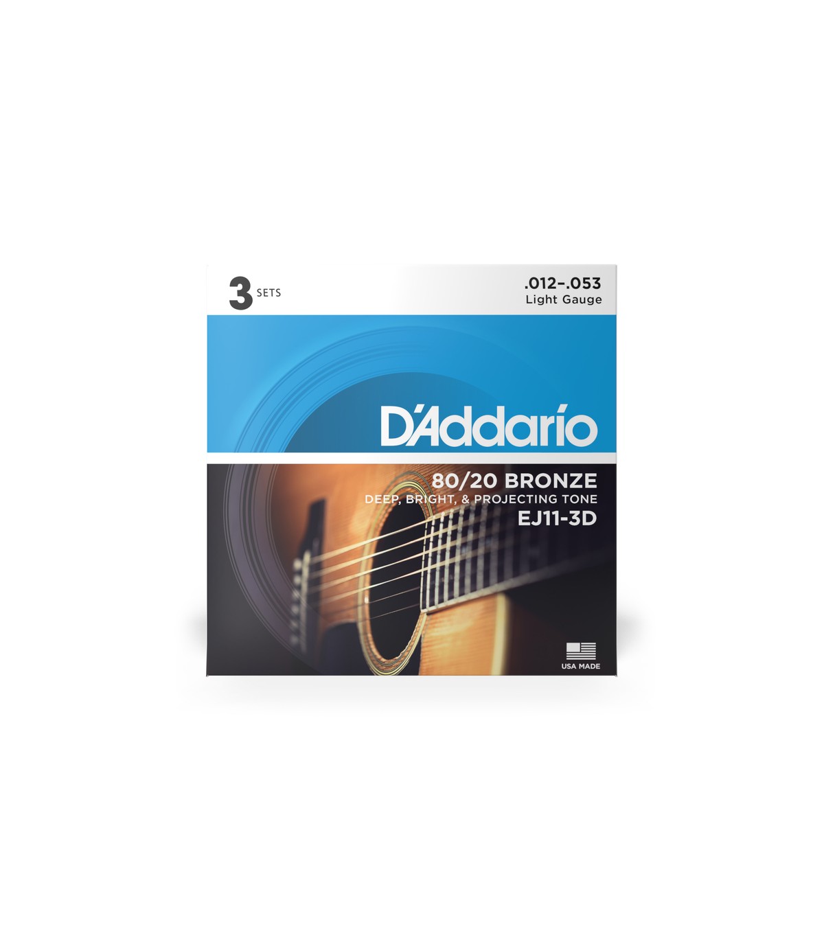 EJ11 DAddario 80/20 Bronze Acoustic Guitar Strings LOT OF 6 Light 12-53 