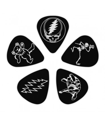 DAddario Accessories Grateful Dead Icons Guitar Picks Black Celluloid Medium 1CBK4-10GD1