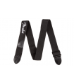 Fender© Black Polyester Logo Straps Black with White Logo 099-0662-080