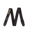 Fender© Black Polyester Logo Straps Black with Yellow Logo 099-0662-070