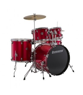 Ludwig Accent Series Complete Drum Set LC17514 Red Foil 